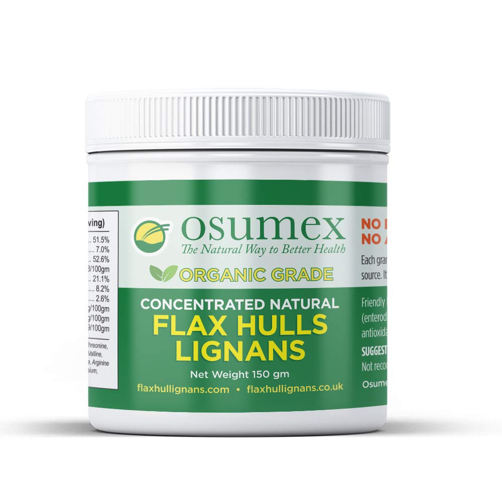 Osumex Flax Seed Hull Powder 150g - Flax Seeds Organic High in Lignan SDG for Digestion, Natural Concentrate Flaxseed Shells Only No Flaxseed Oil or Seeds Added, Smoothie Seeds for Daily Nutrition