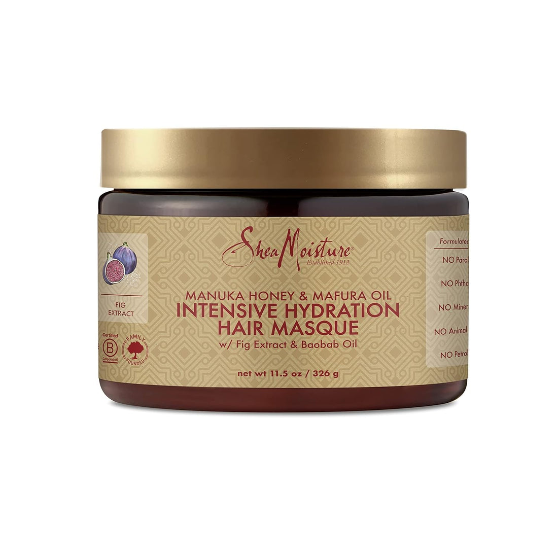 SheaMoisture Manuka Honey & Marfura Oil Hydration Intensive Masque Hair Treatment, 12 Fl Oz