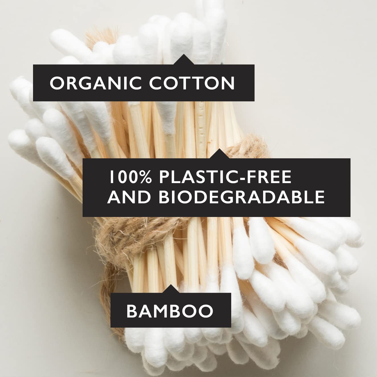 UPCIRCLE 200 Bamboo Cotton Ear Buds - Sustainable, Plastic-Free + Fully Recyclable - Eco-Friendly + Biodegradable