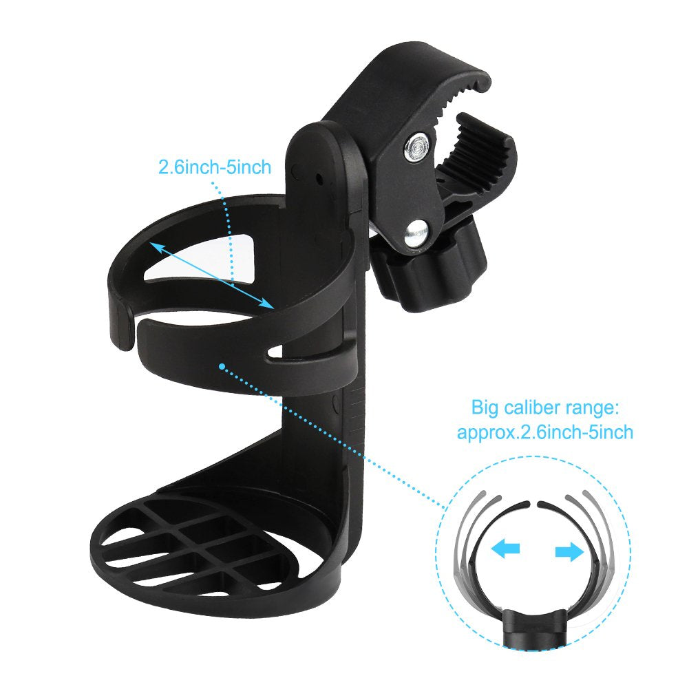 Accmor Stroller Cup Holder, Universal Cup Holder for Uppababy Nuna Doona Strollers, 360° Rotatable Large Caliber Drinks Holder Cup Holder for Stroller, Bike, Wheelchair, Walker, Scooter