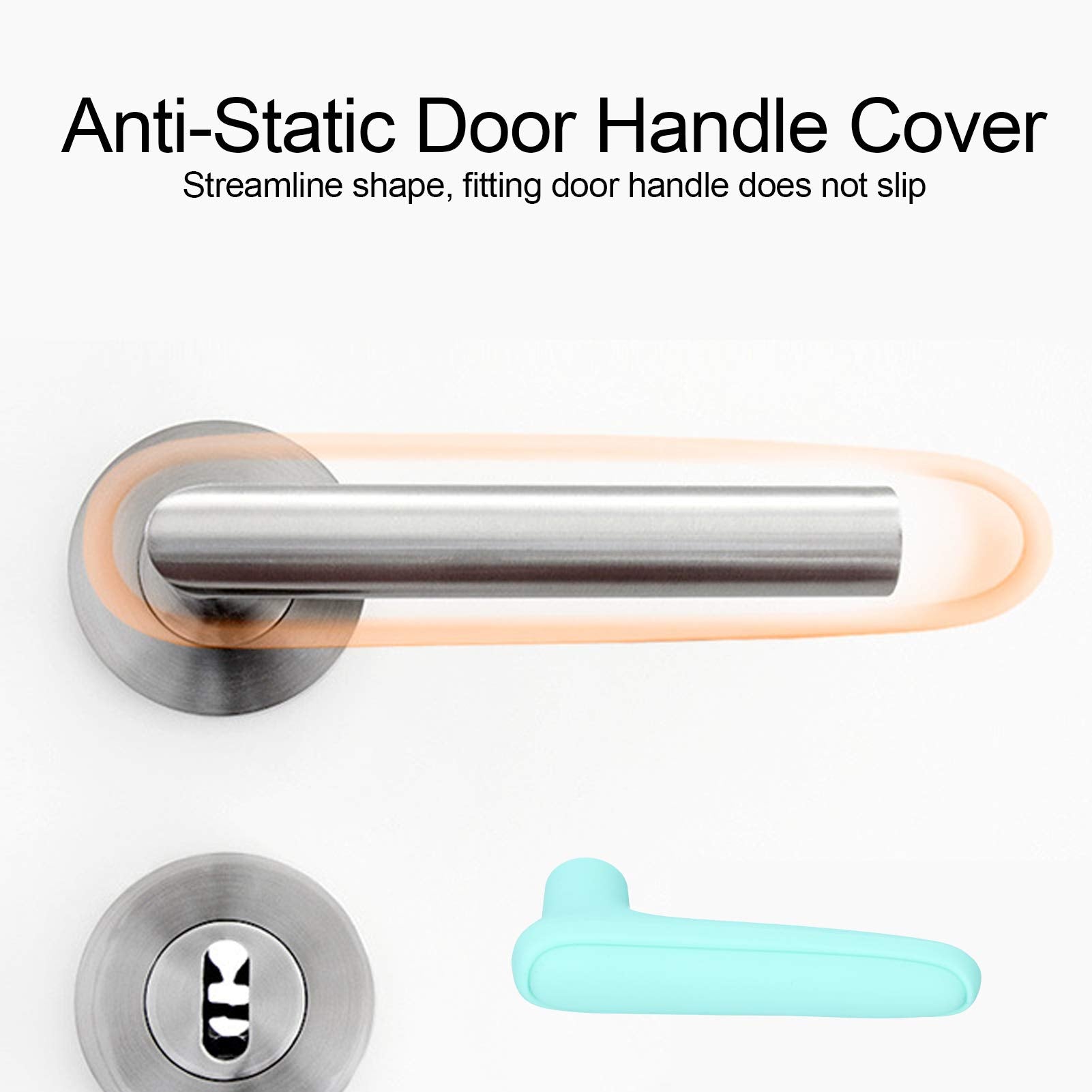 Silicone Door Handle Cover, Child Safety Door Knob Protector Anti-Collision Anti-Static Doorknob Protective Sleeve for Baby Boys Girls(Green)