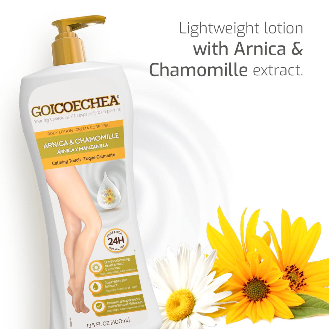 Goicoechea Lotion Calming Touch for Legs, Body, Arms, 13.5 oz.
