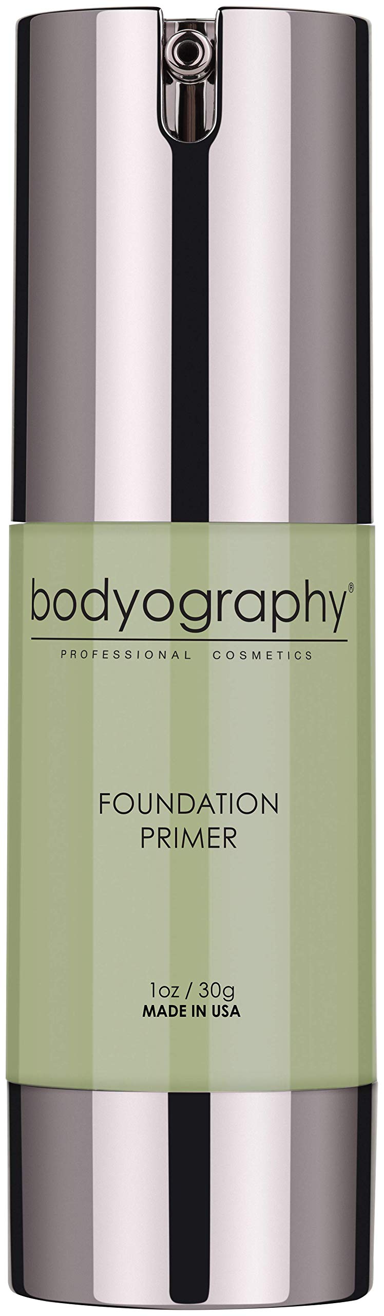 BODYOGRAPHY - Foundation Primer (Green): Flawless Anti-Aging Salon Makeup Primer w/Vitamin E, A, Jojoba, Grapeseed Oil | Control Shine | Gluten-Free, Cruelty-Free, 1 oz.