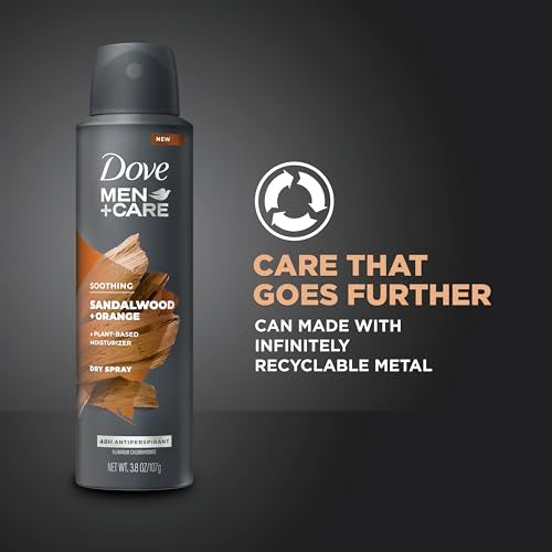 Dove Men+Care Dry Spray Antiperspirant Variety 4-Pack – Scented, Non-Irritating with Vitamin E, 72H Sweat & Odor Protection, 3.8 Oz Ea