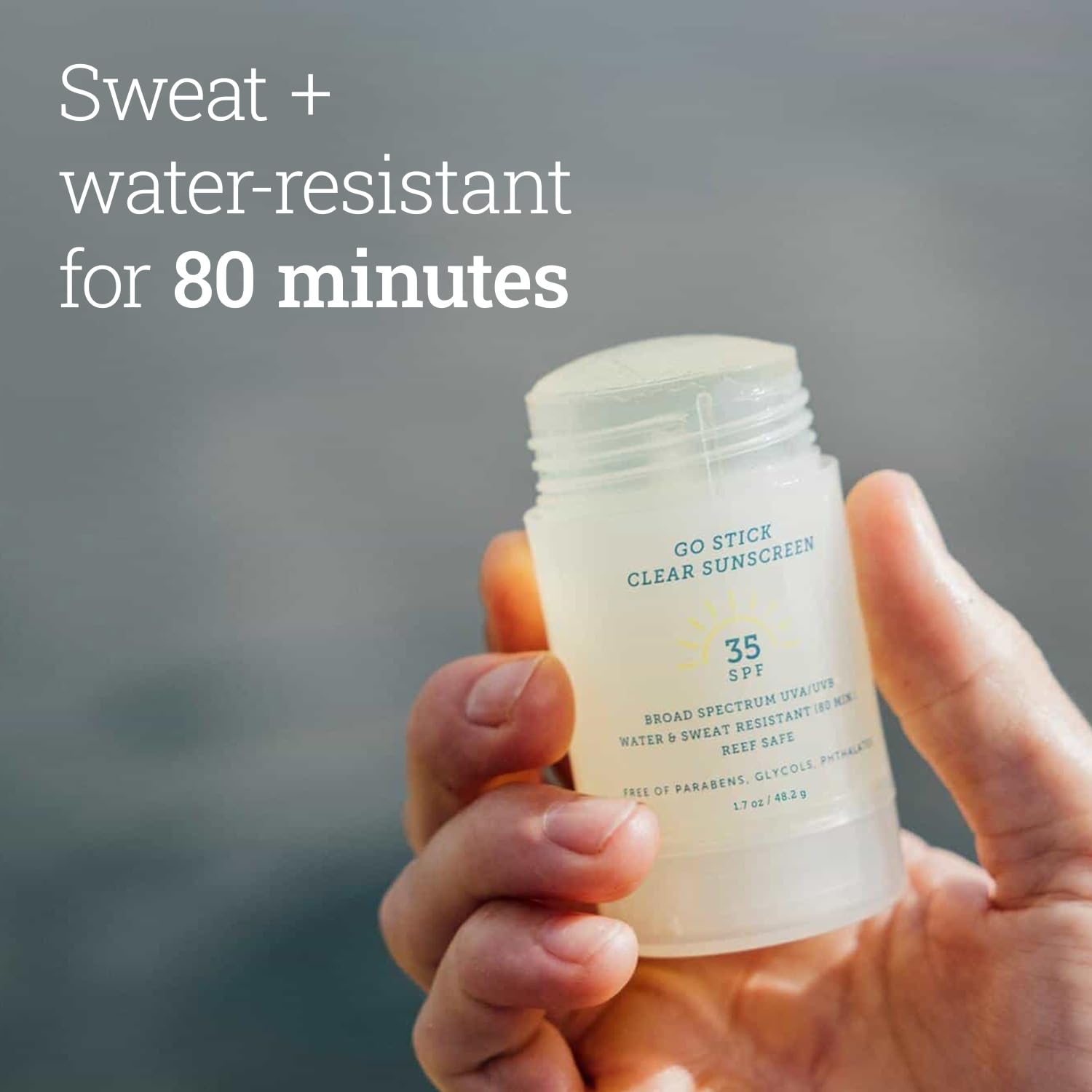 Oars + Alps Go Stick Clear Sunscreen and Sunblock with Jojoba Oil, Water and Sweat Resistant, Reef Safe, SPF 35, 1.7 Oz