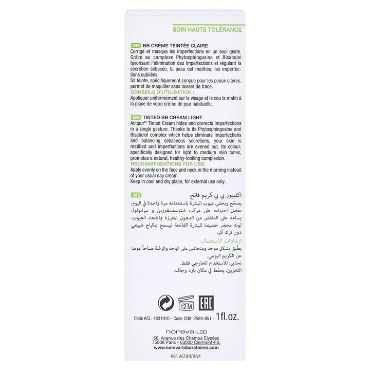 Led Noreva Actipur Light Tinted Cream