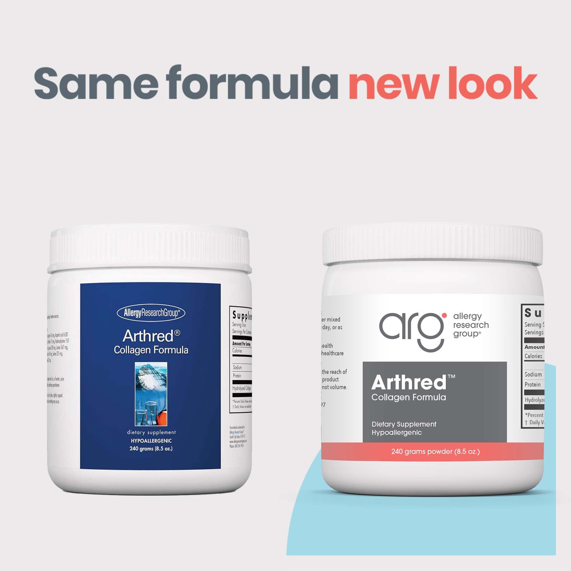 Allergy Research Group Arthred Supplement - Collagen Powder for Men & Women, 10.5g Collagen Peptides, Bovine Sourced, Arthred Powder, Collagen Formula, Hydrolyzed Collagen - 8.5 Oz