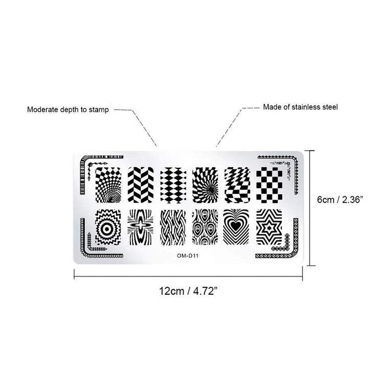 WOKOTO 6Pcs Nail Art Stamping Plates With Nail Stamper And Scraper Kit Geometry Unicorn Animal Flower Image Templates Stamping Nail Art Tools