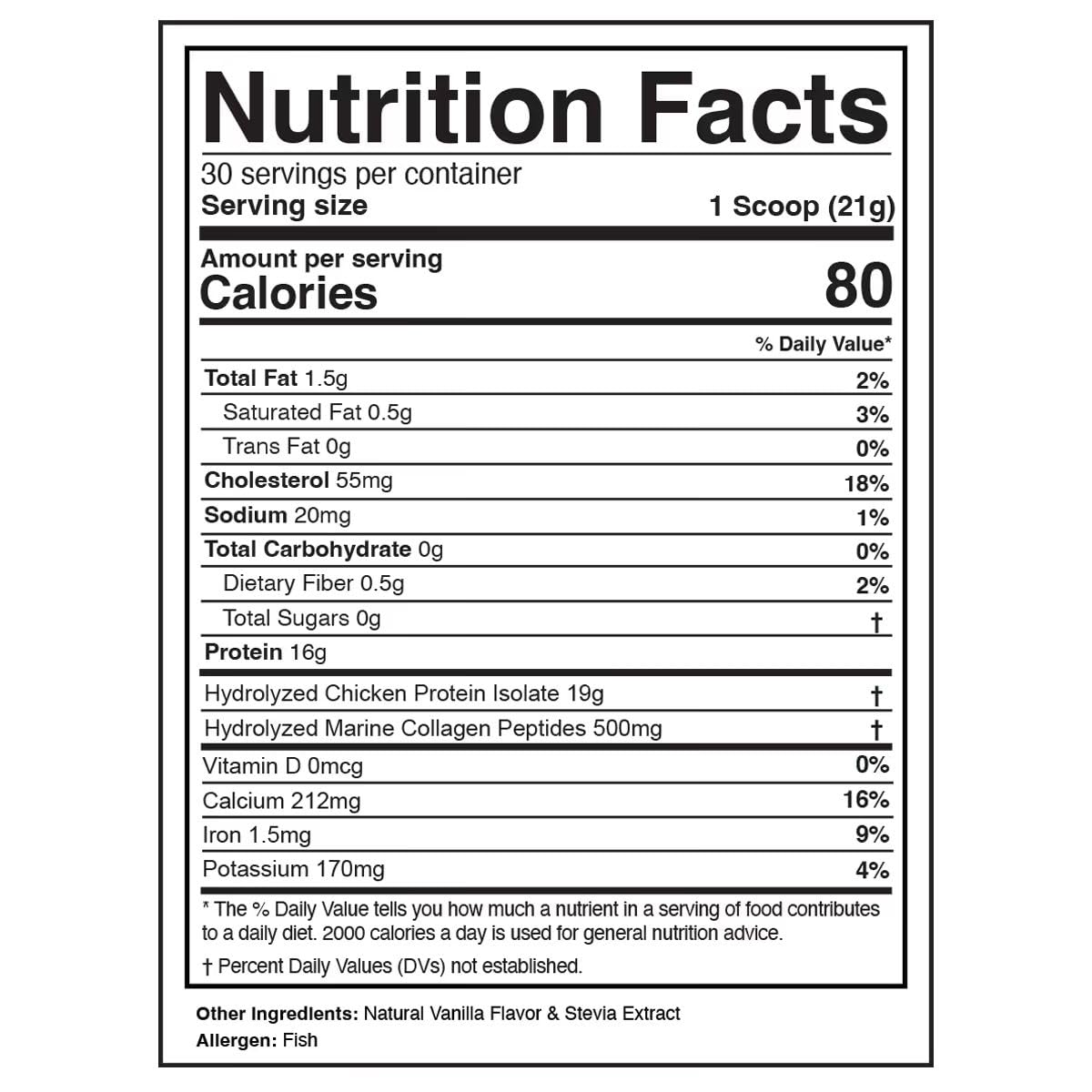 Divine Health Dr. Colbert MD Hydrolyzed Collagen Powder | Vanilla Flavor | Type I, II, III Chicken & Marine Collagen Peptides | Recommended in Keto Zone Diet Book Hair, Skin and Nails