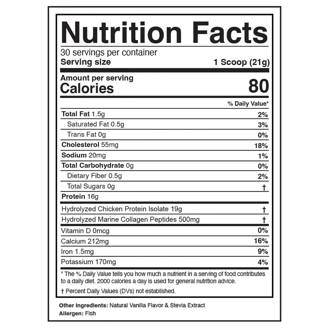 Divine Health Dr. Colbert MD Hydrolyzed Collagen Powder | Vanilla Flavor | Type I, II, III Chicken & Marine Collagen Peptides | Recommended in Keto Zone Diet Book Hair, Skin and Nails