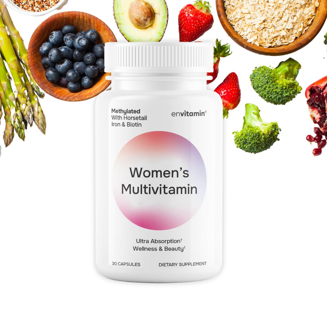 envitamin Womens Methylated Multivitamin Multimineral Horsetail, Iron, Biotin Complex with L Methylfolate for Ultra Absorption