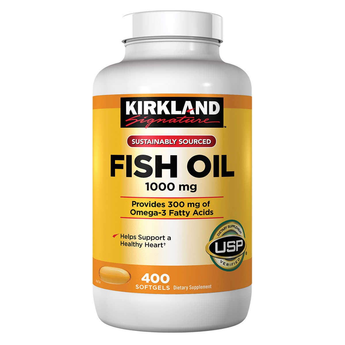 Kirkland Signature Fish Oil 1000 mg, 400 Softgels (2 Pack)