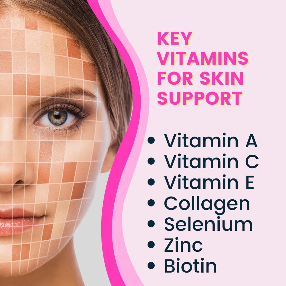 Greenfield Nutritions Halal Biotin Tablet for Adult - 60 Halal Multivitamin for Hair Skin and Nails - High potency 5000mcg Biotin with 50mg Collagen and Minerals - Gelatin Gluten Free, Non-GMO Vitamin