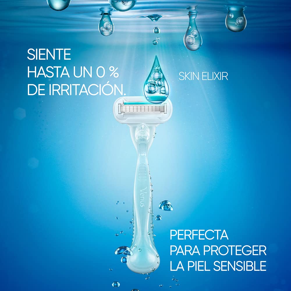 Gillette Venus Embrace Sensitive Womens Razor, 1 Razor Handle & 2 Razor Blade Refills