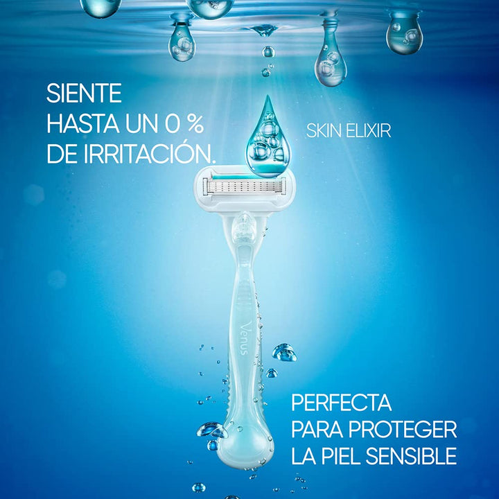 Gillette Venus Embrace Sensitive Womens Razor, 1 Razor Handle & 2 Razor Blade Refills