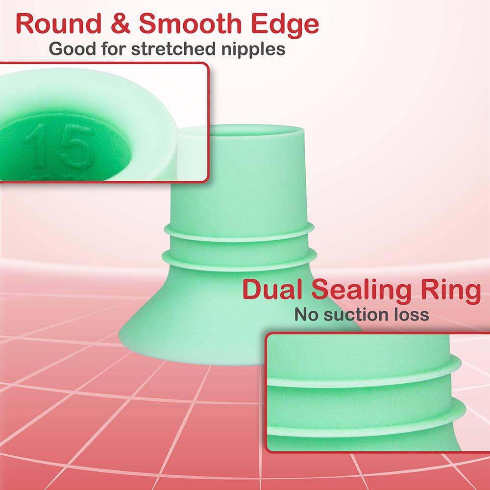 Nenesupply 1st Generation 15mm Flange Insert Compatible with Elvie Flange Pump Parts Elvie Stride Flange Medela Momcozy Flange Spectra Willow Reduce 24mm to 15mm Use as Elvie Inserts Medela Insert