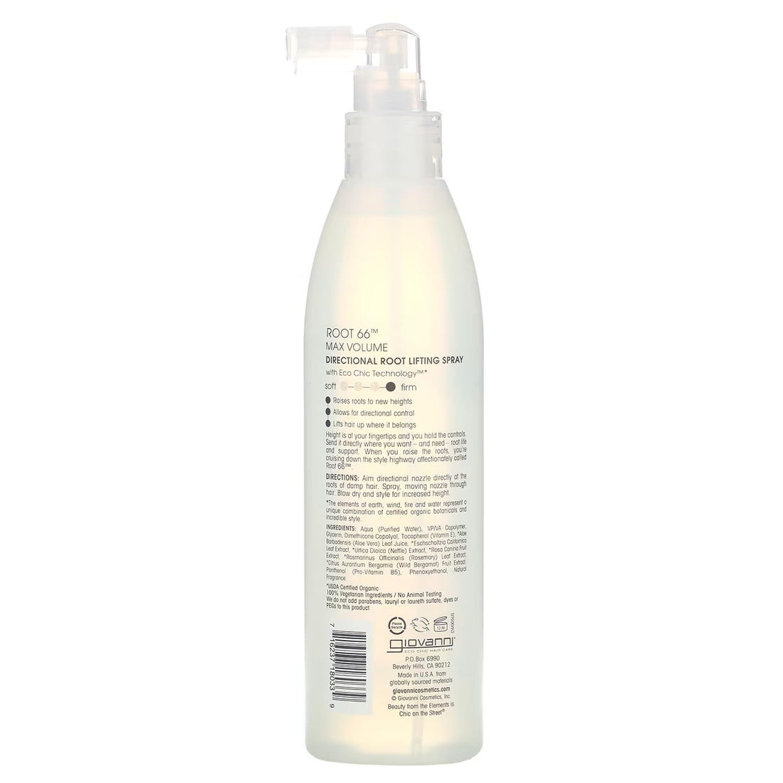 Giovanni Organic Root 66 Max Volume Directional Root Lifting Spray, 250ml