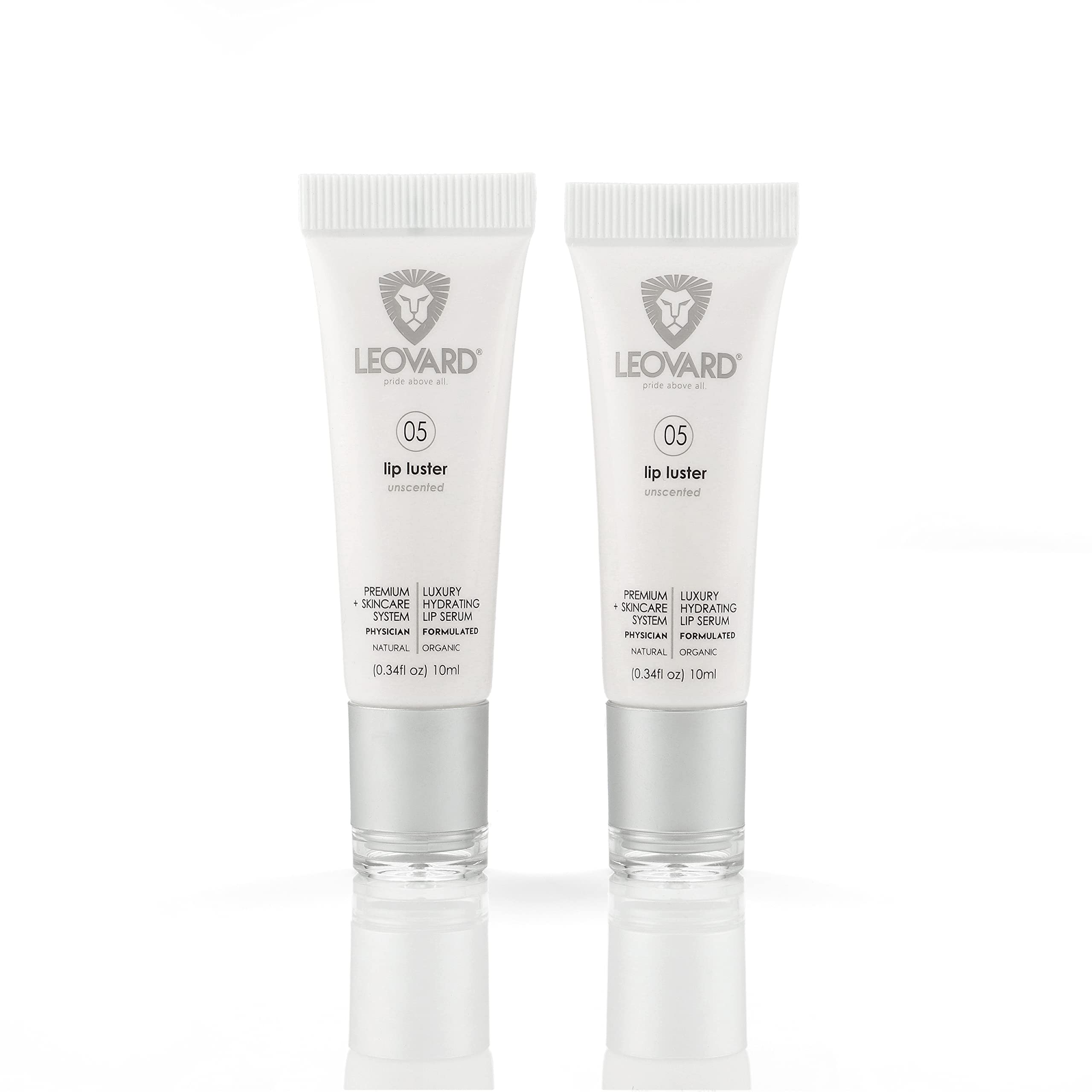 Luxury Lip Luster (2 Pack) + Hyaluronic Acid Lip Balm for Smoother and Softer Lips. Moisturize, Soothe and Hydrate Dry, Cracked Lips â€“ Natural & Organic Lip Balm/Serum for Men & Women (Unscented).