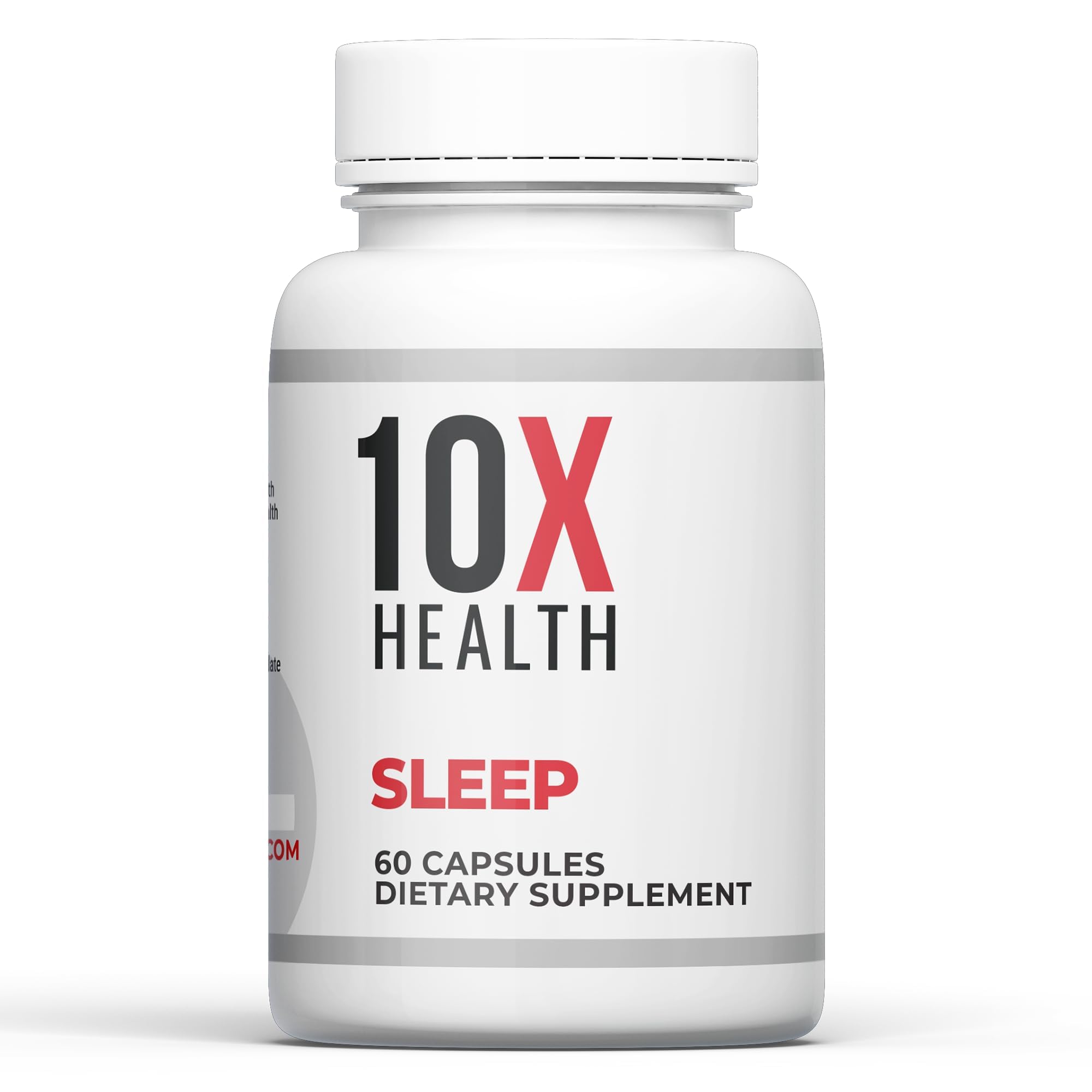 10X Health Sleep Supplement - Magnesium Supplement with L Theanine & Melatonin 3mg for Longer Sleep Support & Relaxation - 3-in1 Sleep Supplements for Adults - 60 Capsules
