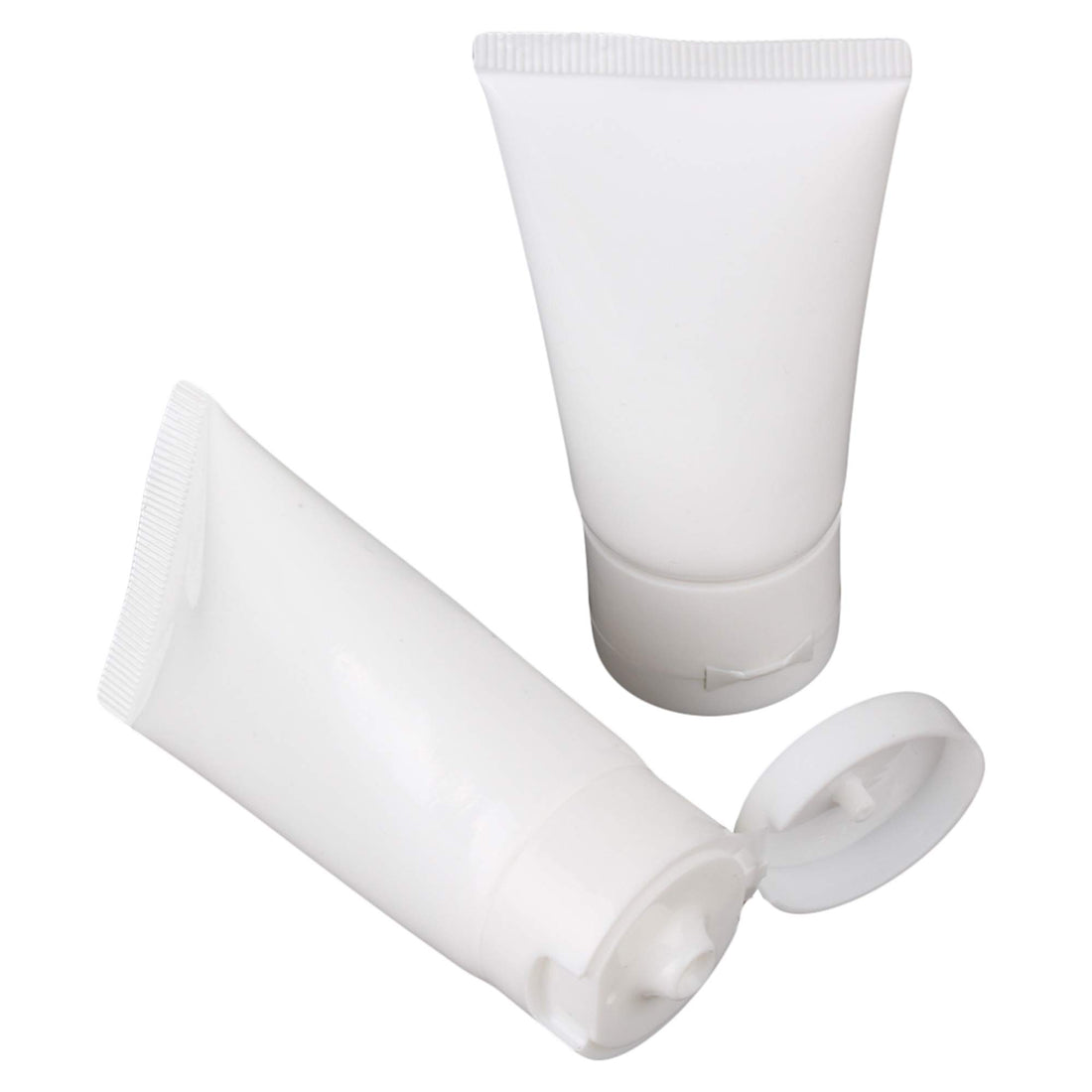 BQLZR 30ml White Soft Flip Plastic Empty Tube Cosmetic Cream Lotion Shampoo Travel Containers Pack of 10