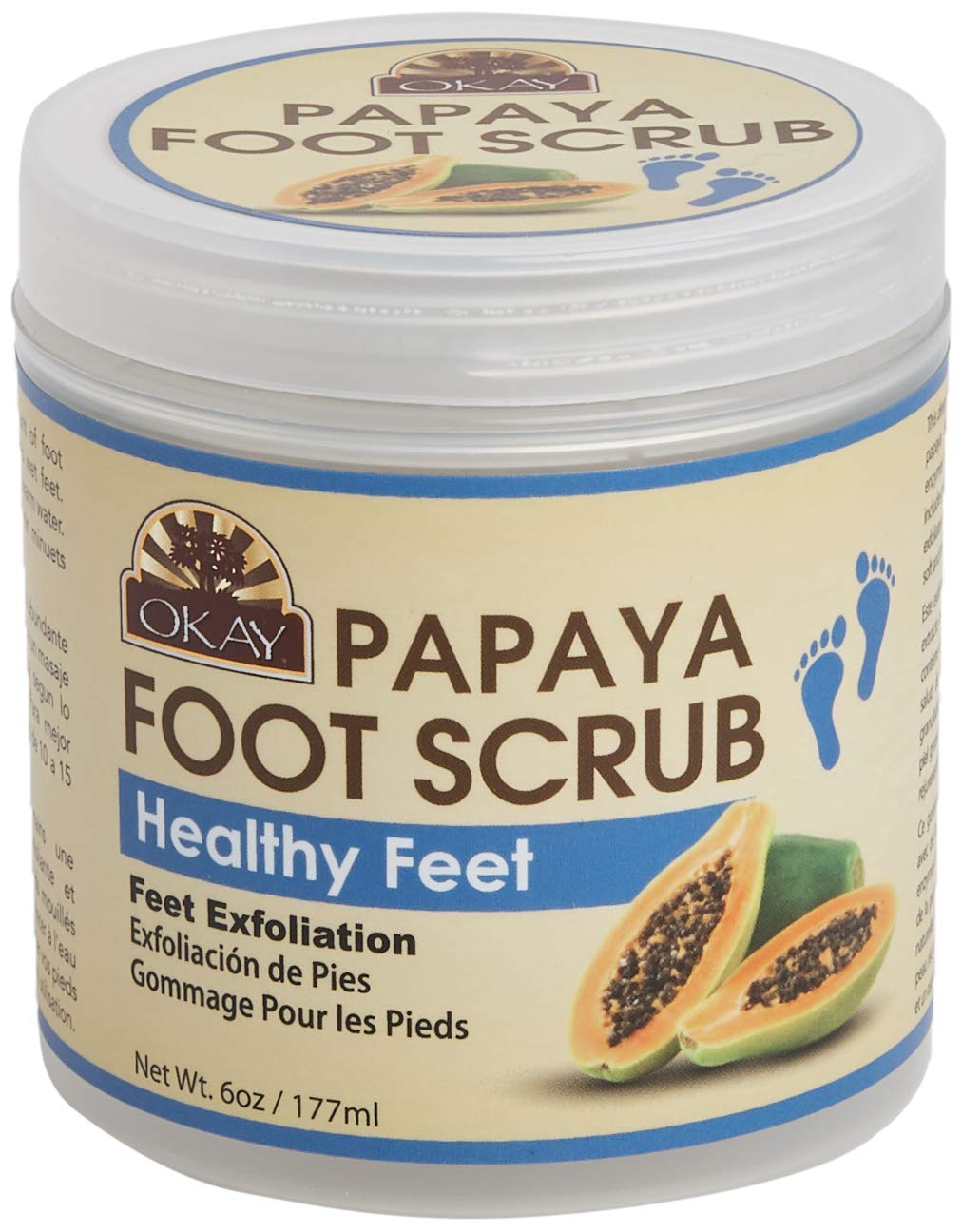 OKAY Papaya Foot Scrub, 6 Ounce