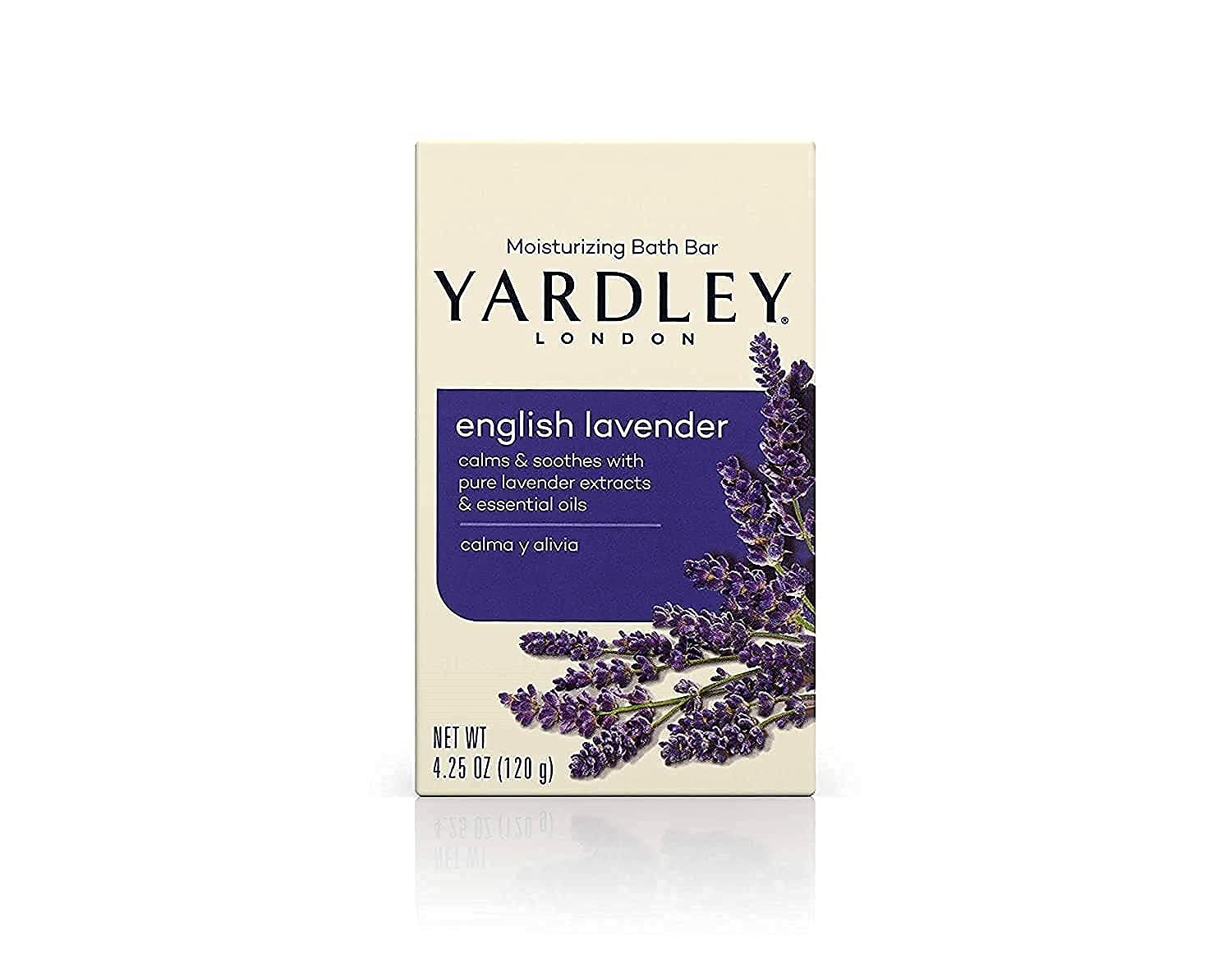 Yardley Naturally Moisturizing Bath Bar 4.25 oz ea, English Lavender, 4 Pack