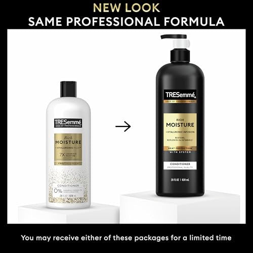 TRESemmé Moisture Rich Hydrating Conditioner 3 Count for Dry Hair Formulated With Pro Style Technology 28 Fl Oz