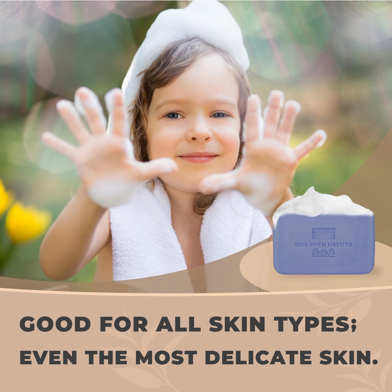 One With Nature Dead Sea Salt Lavender Soap 7oz Bars 3Pack - Dead Sea Salt Contains Magnesium, Sulfur & 21 Essential Minerals - Ideal for All Skin - Shea Butter, Argan Oil Enriches, Natural Fragrance