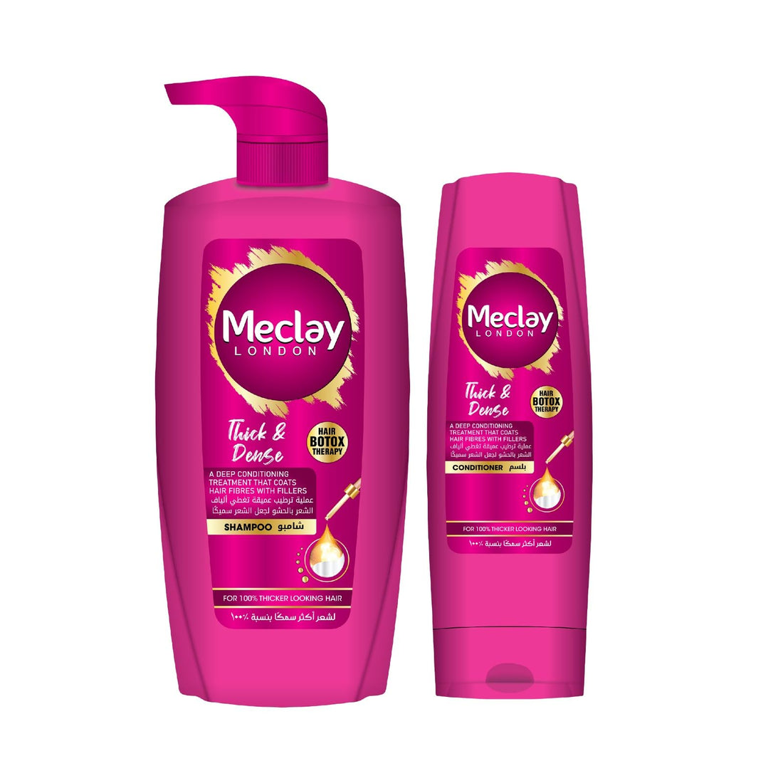 Meclay London Thick & Dense Sulfate Free Shampoo 22.4 OZ With Conditioner 6 OZ Pair Box