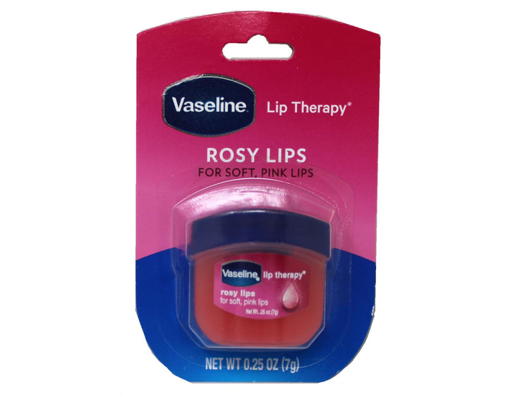 4 Vaseline Therapy Lip Balm Glowing 0.25 Oz Rosy Flavor Petroleum Jelly Mini Jar