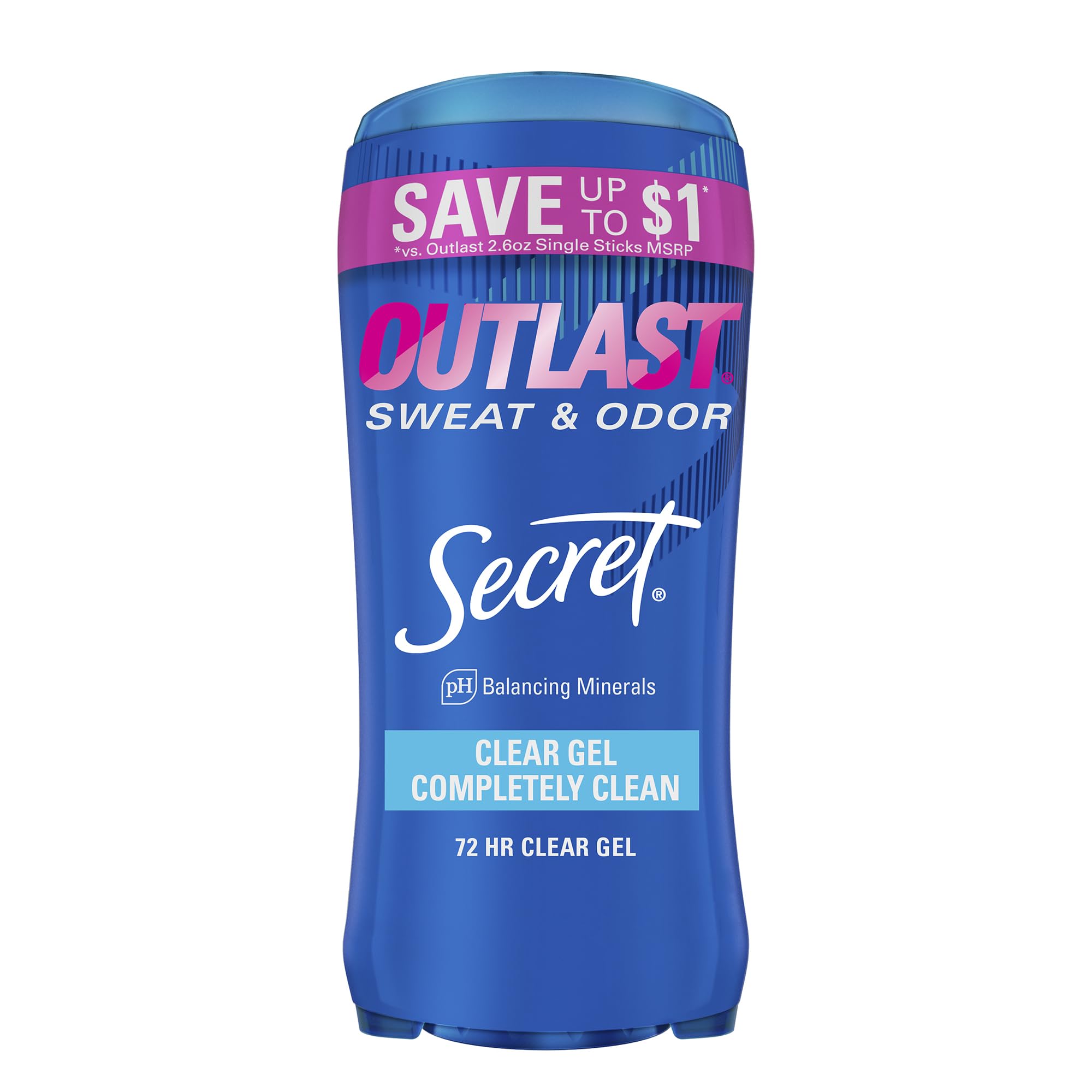 Secret Outlast Completely Clean Scent Women's Clear Gel Antiperspirant & Deodorant 2.6 oz