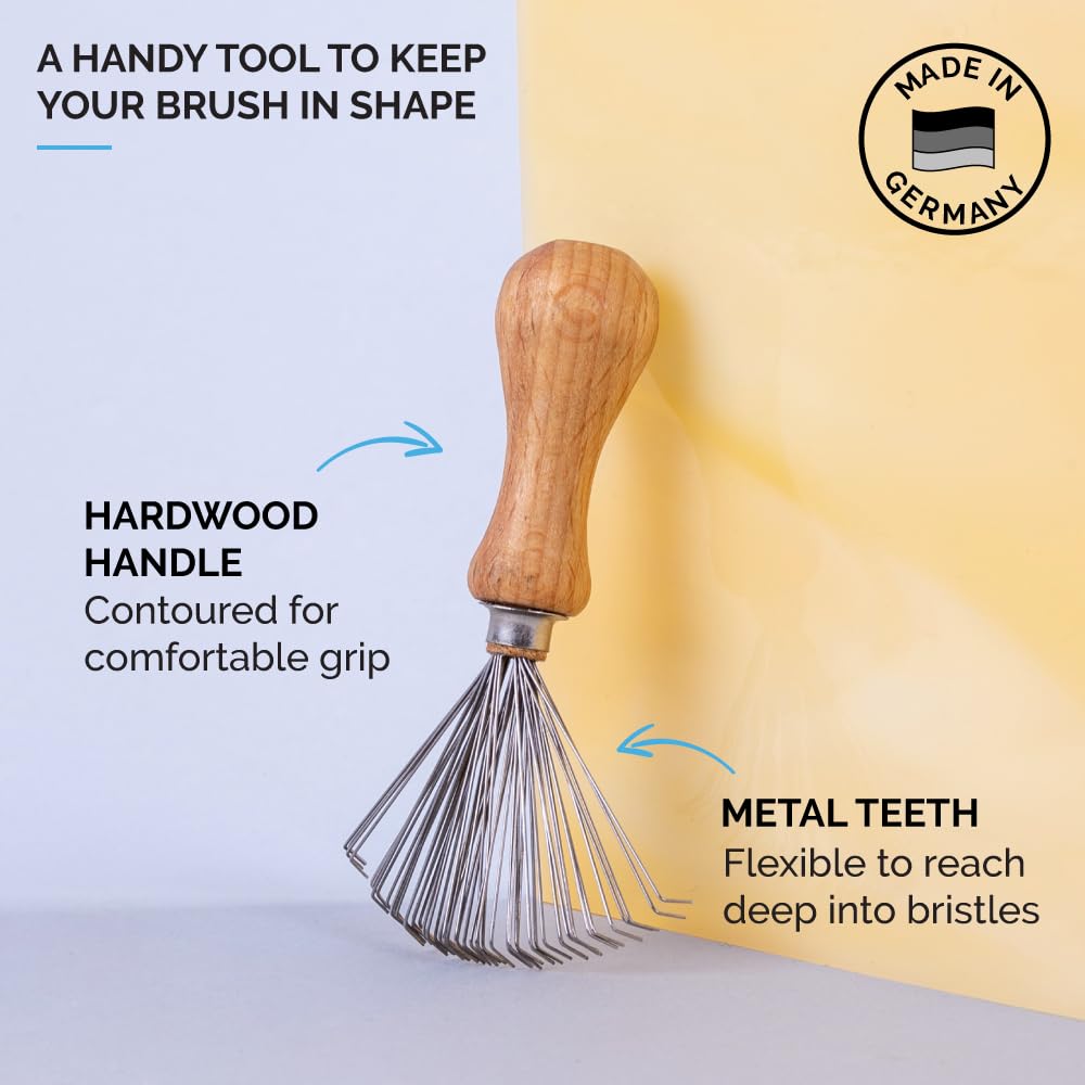 Zeus Military-Style 100% Boar Bristle Large Oval Brush Set in Tin - Made in Germany (Second-Cut Bristles (Medium-Firm))