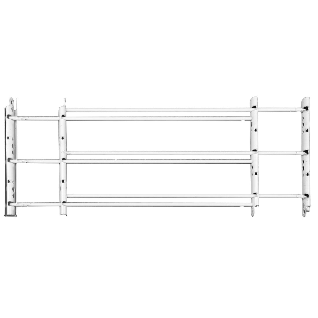 Knape & Vogt 1133 Fixed Window Safety Guard, for Children, Pets, Home Security, 3-Bars, Adjustable Width 24 to 42, Max Height: 14, White