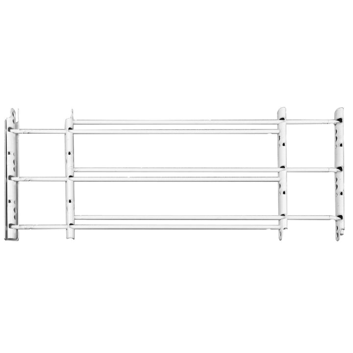 Knape & Vogt 1133 Fixed Window Safety Guard, for Children, Pets, Home Security, 3-Bars, Adjustable Width 24 to 42, Max Height: 14, White