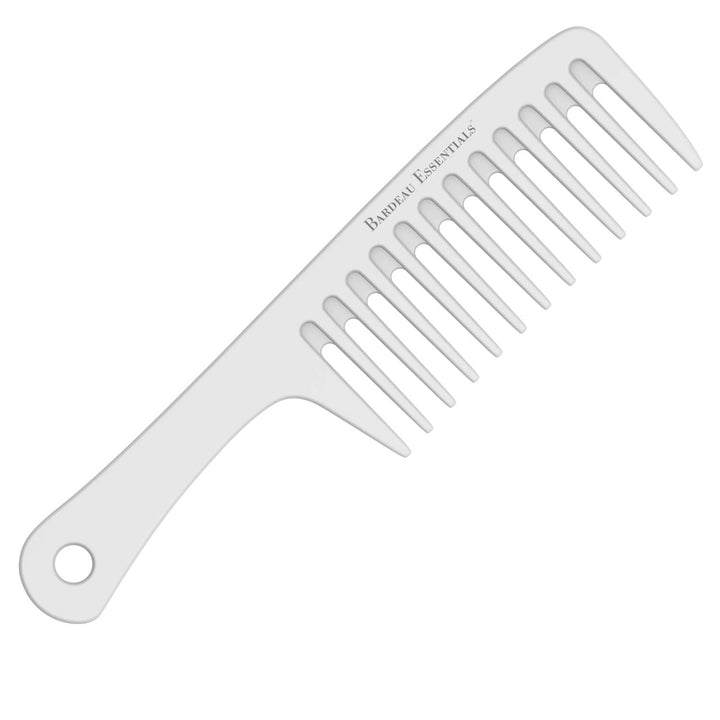 Extra Large Detangler Comb | Wide Tooth Shower Comb with Handle | Big Paddle Comb for Men and Women | Ideal for Everyday Use | For All Hair Types | By Bardeau Essentials (White)