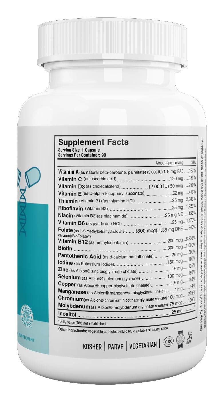 Nutri Supreme Multivitamin for Men and Women with Over 20 Vitamins and Minerals, Daily Nutritional Supplement for Immune Support, Kosher, Vegetarian, 90 Day Supply