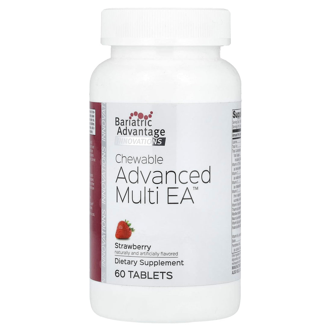 Bariatric Advantage Chewable Advanced Multi EA - High Potency Daily Multivitamin for Bariatric Surgery Patients - Strawberry Flavor - 60 Count