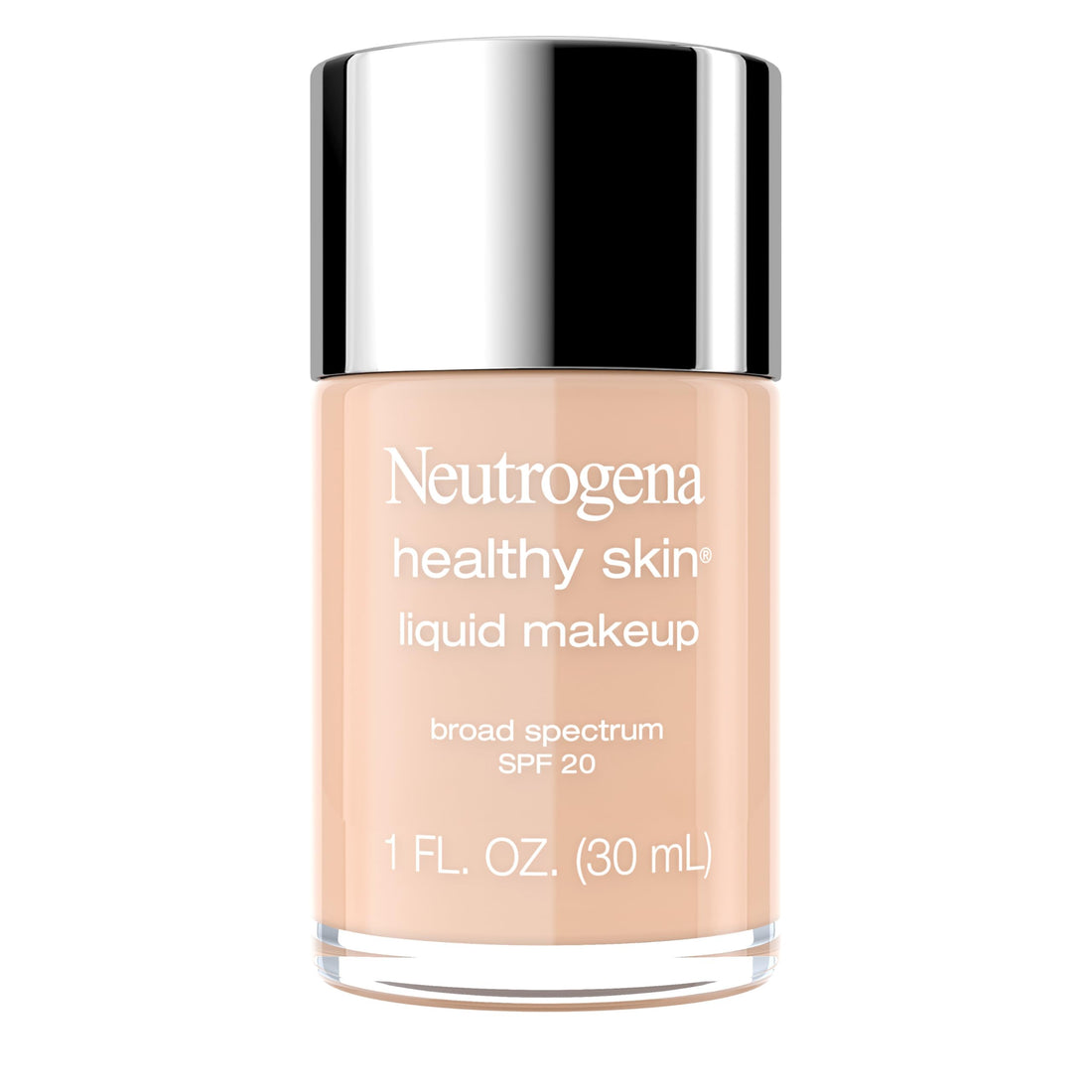 Neutrogena Healthy Skin Liquid Makeup Foundation, Broad Spectrum SPF 20 Sunscreen, Lightweight & Flawless Coverage Foundation with Antioxidant Vitamin E & Feverfew, Medium Beige, 1 fl. oz