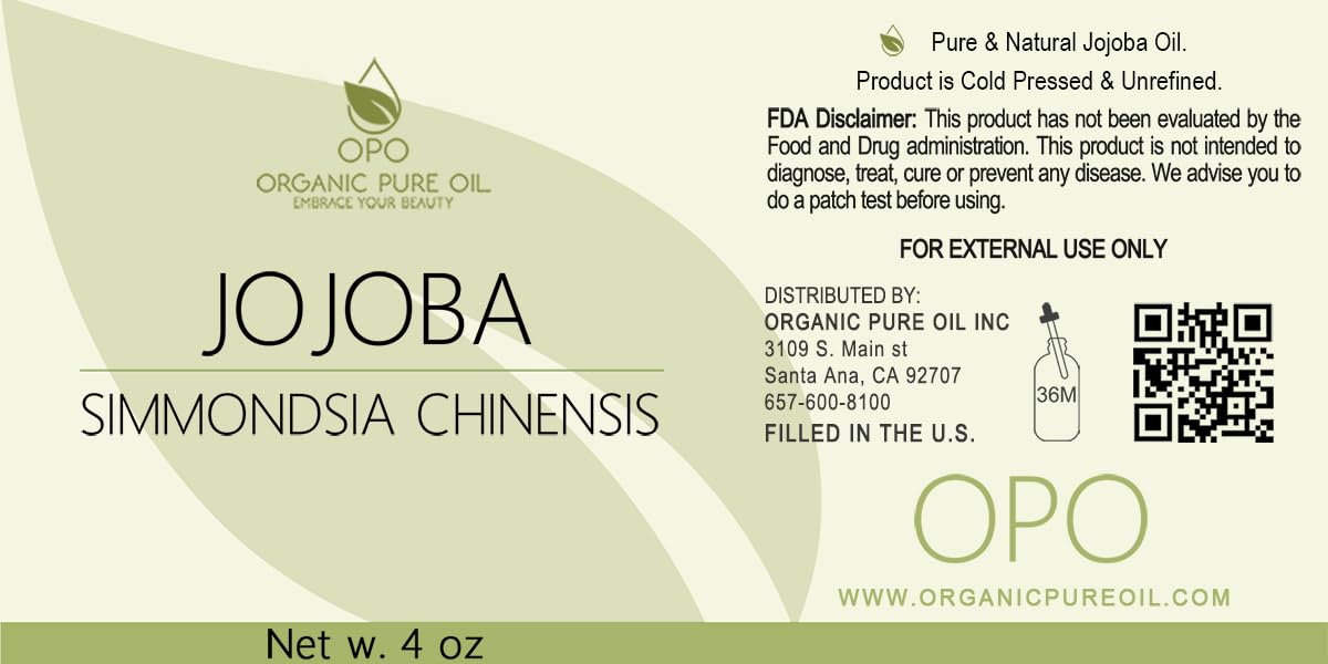 Jojoba Oil - Pure, Cold Pressed, Unrefined, Virgin Hydrating & Moisturizing Carrier Oil for Skin, Hair, Face, Facial Care, Body, Massage, Ear, Beard, Makeup Remover - 4 oz Glass & Dropper - OPO