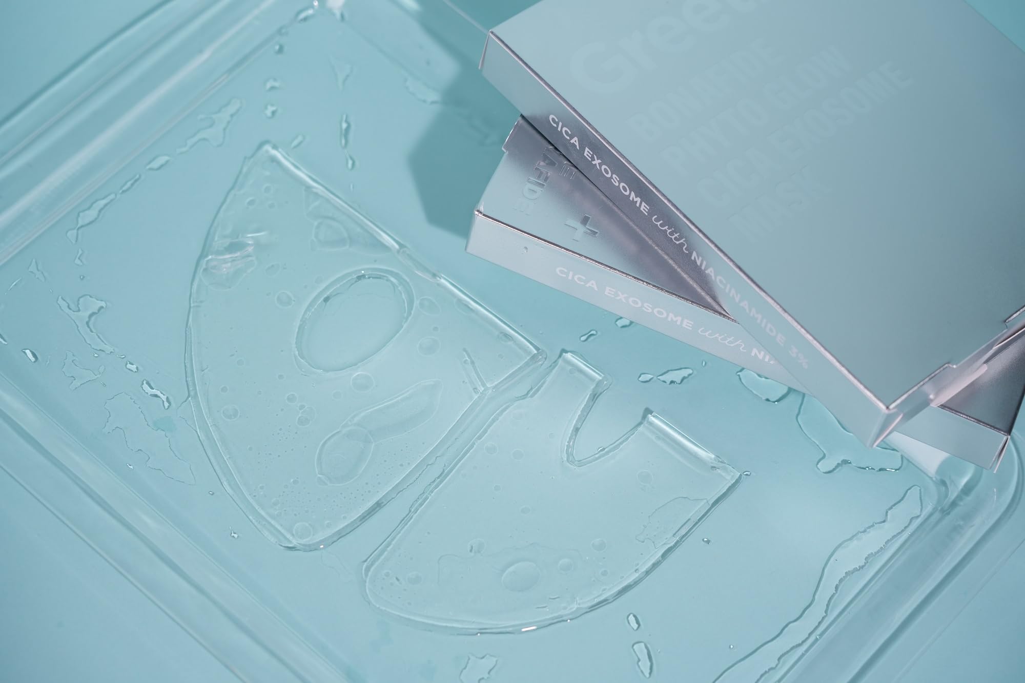 Phyto Glow Cica Exosome Mask (25g*5sheet) - 100% Natural Hydrogel Sheet Face Mask, Centella Asiatica Exosome with Niacinamide 3%, Ice Mask, Vegan, Moisture & Soothing