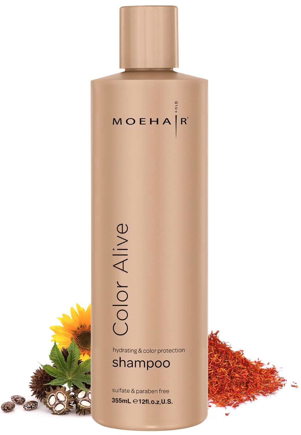 MOEHAIR Color Alive Shampoo | Moisturizing & Hydrating | Shampoo for Color-Treated Hair | Paraben & Sulfate-Free Shampoo | Rich in Safflower Oil & Castor Oil | Controls Frizz (12 Fl. Oz)