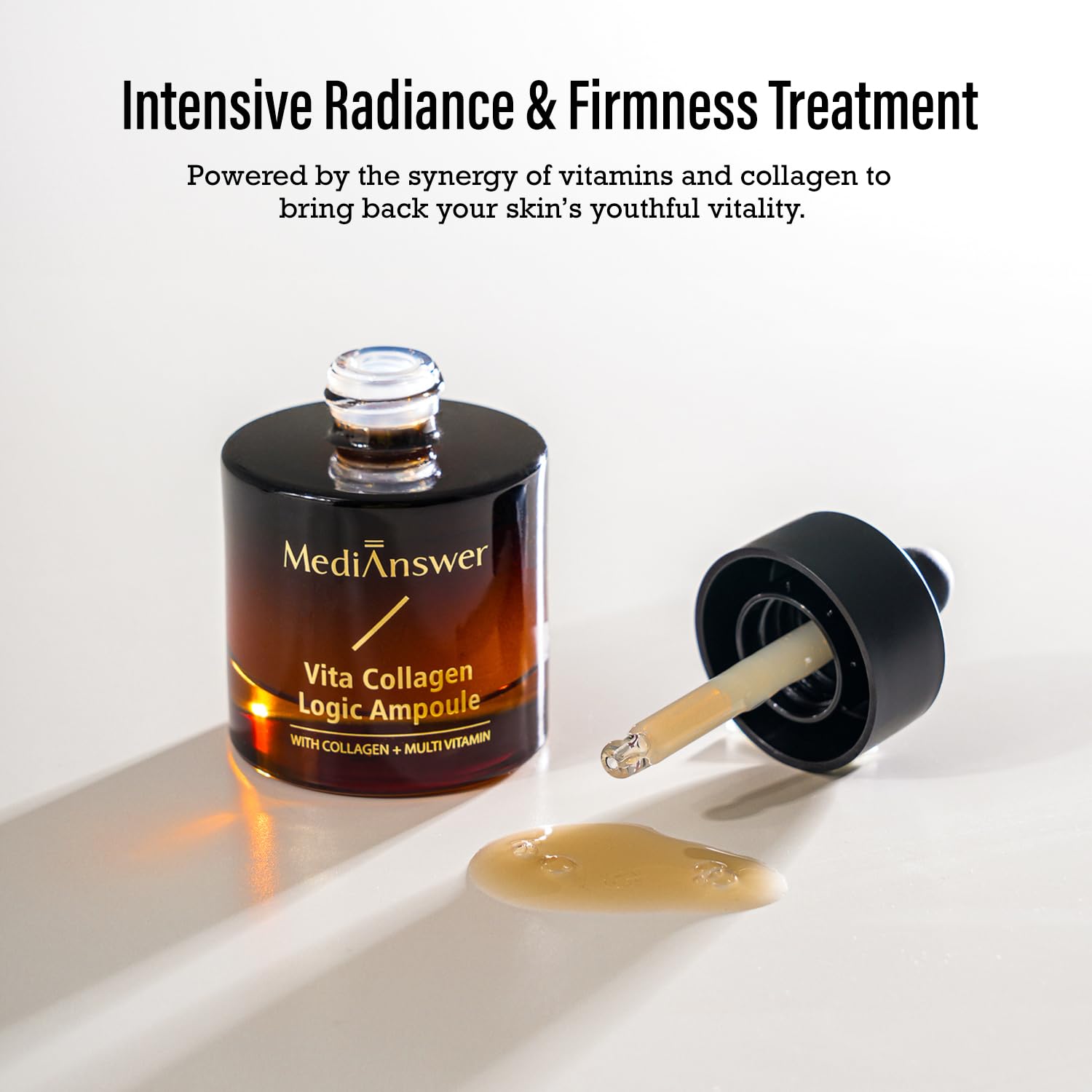 [MediAnswer] Vita Collagen Logic Ampoule, K-Beauty Advanced Firming Serum with 30% Collagen Complex & Multi-Vitamin Complex, Anti-Aging Face Serum (30ml)