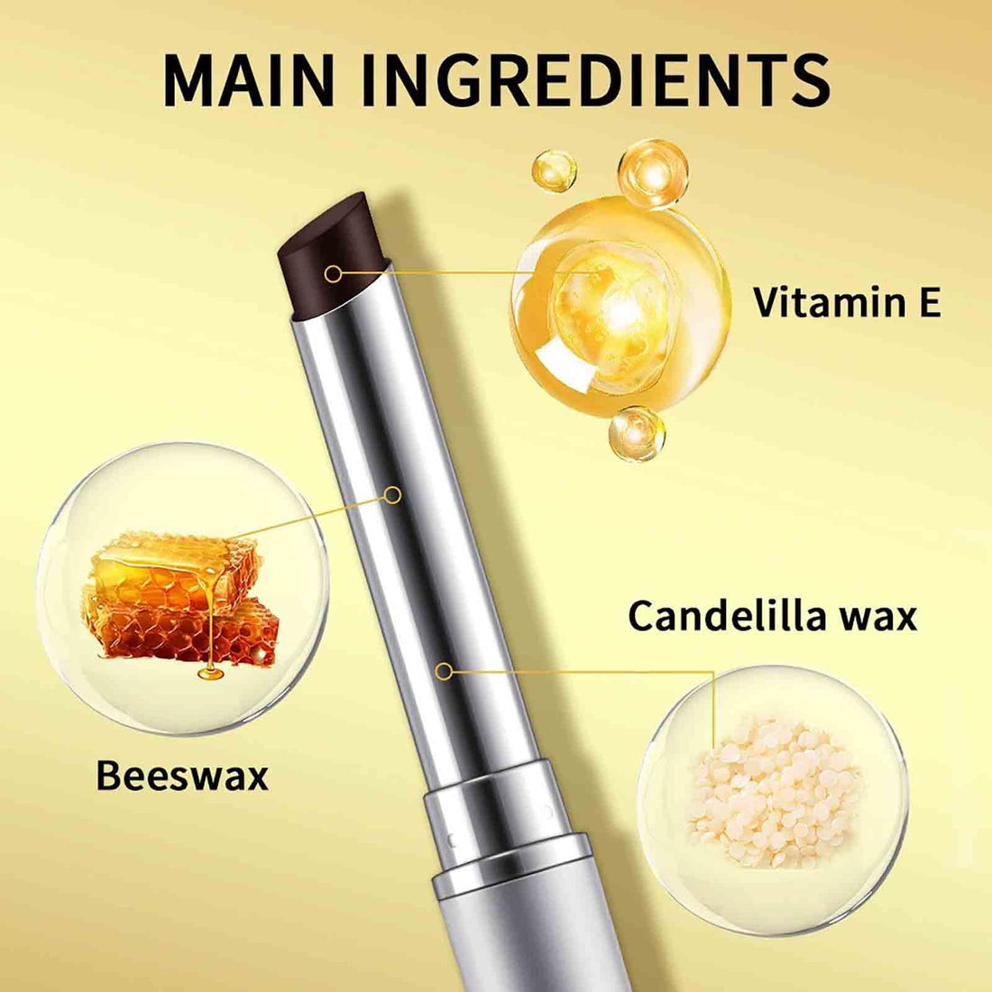 Honeynoir - Black Honey Lipstick, Hydrating Non-Sticky Lip Balm with Intense Color, Long-Lasting Glossy Lip Tint for a Smooth, Glowy Look (Black*1pcs, 1)