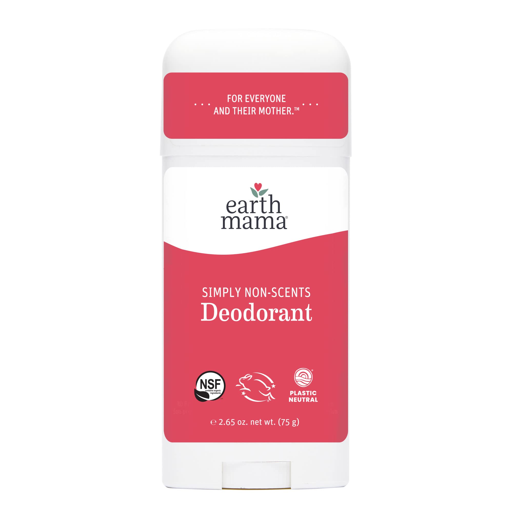 Earth Mama Simply Non-Scents Deodorant | Fragrance-free + Safe for Sensitive Skin, Pregnancy and Breastfeeding, Contains Organic Calendula and Coconut Oil, No Baking Soda or Aluminum, 2.65-Ounce