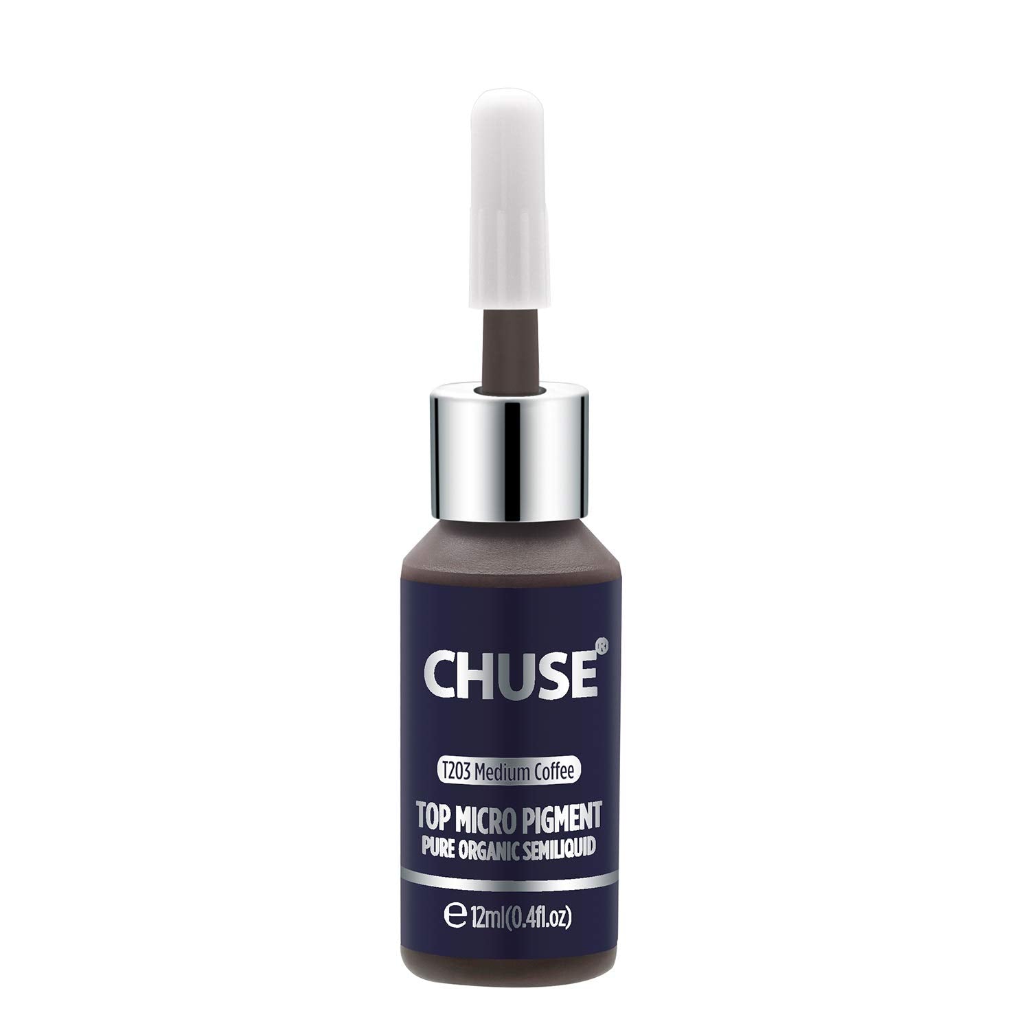CHUSE T203, 12ml, Medium Coffee, Passed SGS,DermaTest Top Micro Pigment Cosmetic Color Permanent Makeup Tattoo Ink