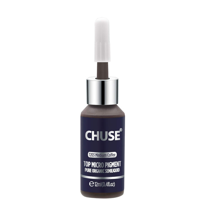 CHUSE T203, 12ml, Medium Coffee, Passed SGS,DermaTest Top Micro Pigment Cosmetic Color Permanent Makeup Tattoo Ink