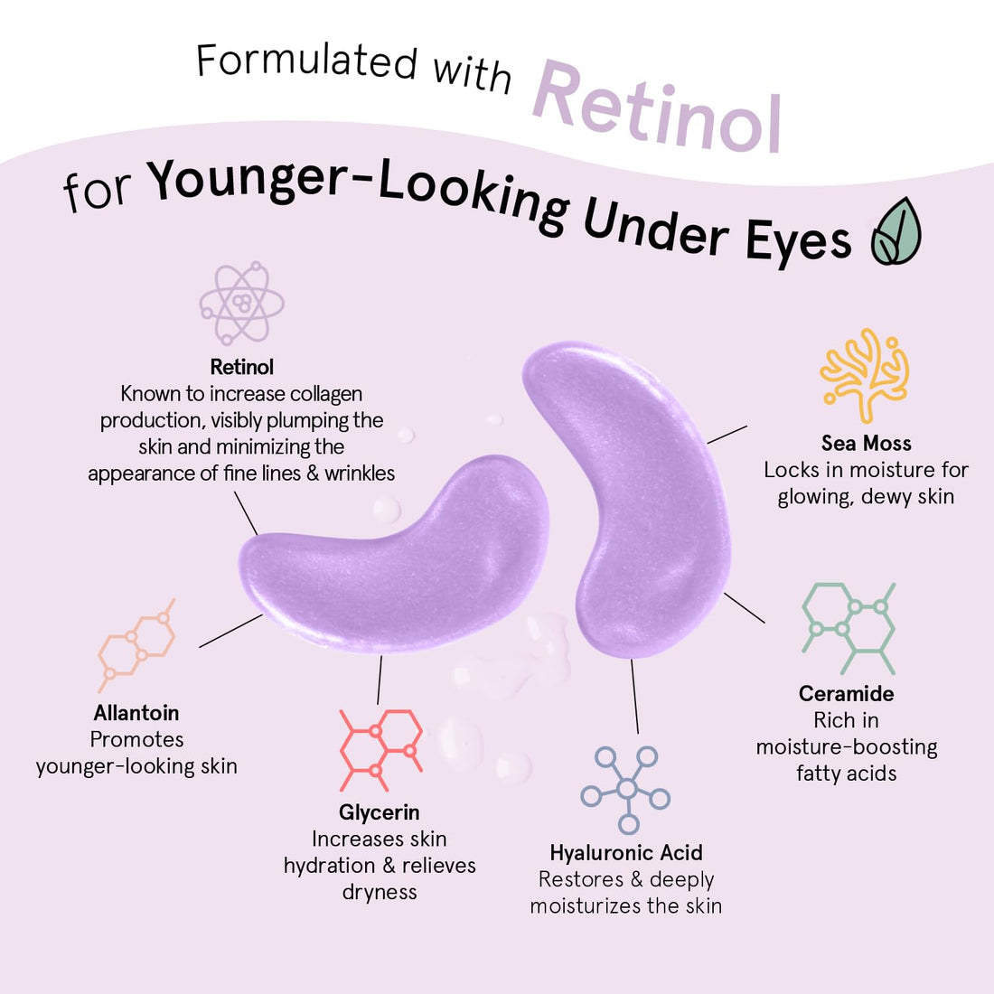 grace & stella Under Eye Patches for Puffy Eyes and Dark Circles (Retinol, 24 Pairs) Restoring Gel Under Eye Masks with Hyaluronic Acid - Vegan Cruelty-Free Skincare Birthday Gifts for Women