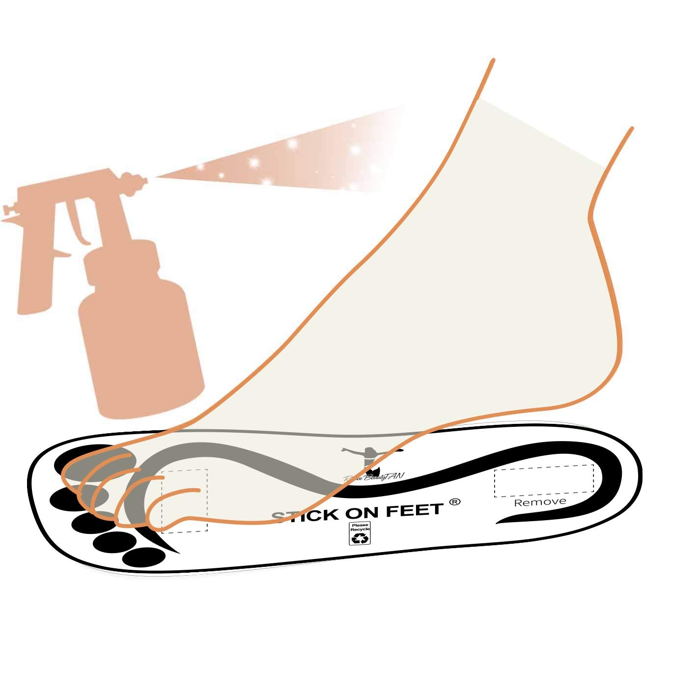 60Pairs(120feets) Spray Tanning DISPOSABLE STICK ON FEET PADS