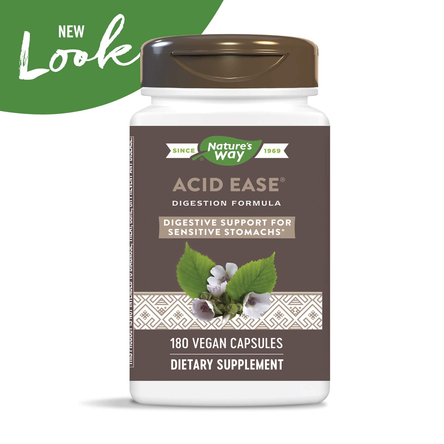 Nature's Way Acid-Ease Digestion Formula, Digestive Support Supplement for Sensitive Stomachs*, 180 Vegan Capsules