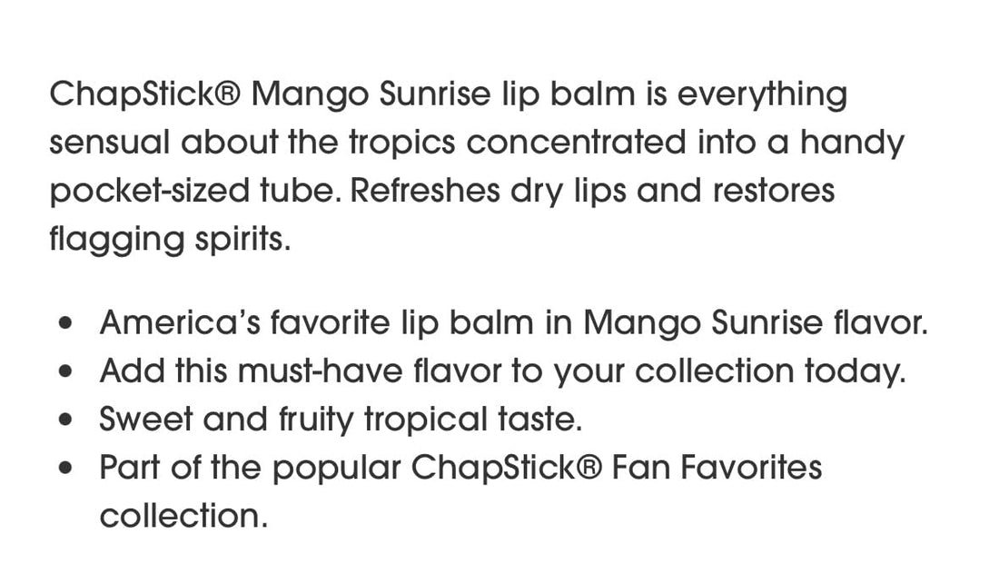 Chap Stick Tropical Paradise Collection, Mango Sunrise (Pack Of 3)